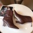 Fendi Square Toe Ankle Boots In Brown Lambskin