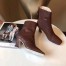 Fendi Square Toe Ankle Boots In Brown Lambskin