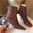 Fendi Square Toe Ankle Boots In Brown Lambskin