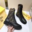 Fendi Ankle Boots In Leather With FF Fabric