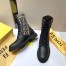Fendi Ankle Boots In Leather With FF Fabric