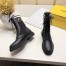 Fendi Ankle Boots In Black Leather With Stretch Fabric