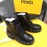 Fendi FFreedom Ankle Boots In Black Grained Leather