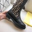 Fendi Rockoko High Boots In Leather With FF Fabric