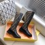 Fendi Rockoko High Boots In Leather With FF Fabric