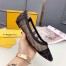 Fendi Black Mesh Flats Ballerinas