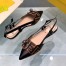 Fendi Black Ankle Strap Slingbacks