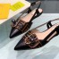 Fendi Black Ankle Strap Slingbacks