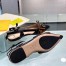 Fendi Black Ankle Strap Slingbacks