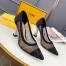 Fendi Black Colibri Logo-print Mesh Pumps 85mm