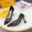 Fendi Black Colibri Logo-print Mesh Pumps 85mm