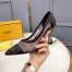 Fendi Black Colibri Logo-print Mesh Pumps 85mm