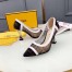 Fendi White Colibri Logo-print Mesh Pumps 85mm