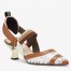 Fendi White PU Colibri Slingbacks 55mm Pumps