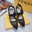 Fendi Black Mesh Colibri Slingbacks 55mm With Rhinestone