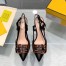 Fendi Black Slingbacks With Pointed Toe And Slender Heel