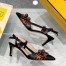 Fendi Black Slingbacks With Pointed Toe And Slender Heel