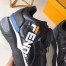 Fendi Black Logo-print Leather Sneakers