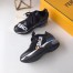 Fendi Black Logo-print Leather Sneakers