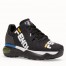 Fendi Black Logo-print Leather Sneakers