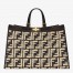 Fendi Peekaboo X-Tote Shopper In Black FF Raffia