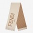 Fendi Scarf In Beige Wool and Cashmere