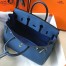 Hermes Birkin 25cm Bag In Blue Agate Clemence Leather