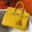 Hermes Birkin 25cm Bag In Soleil Clemence Leather