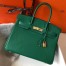 Hermes Birkin 30cm Bag In Malachite Clemence Leather