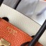 Hermes Tri-Color Birkin 35cm Bag In Orange/White/Black Clemence Leather