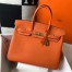  Hermes Orange Clemence Birkin 35cm Bag