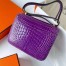 Hermes Constance 18 Handmade Bag In Purple Shiny Alligator Leather