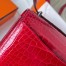 Hermes Constance 18 Handmade Bag In Red Shiny Alligator Leather