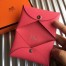 Hermes Rose Azalee Epsom Calvi Card Holder