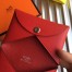 Hermes Red Epsom Calvi Card Holder