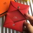 Hermes Red Epsom Calvi Card Holder