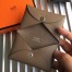 Hermes Taupe Epsom Calvi Card Holder