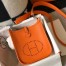 Hermes Evelyne III TPM Mini Bag In Orange Clemence Leather