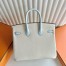 Hermes HSS Birkin 25 Bicolor Bag in Nata and Blue Brume Chevre Mysore Leather