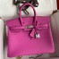 Hermes Birkin 25 Retourne Handmade Bag In Magnolia Clemence Leather 