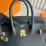 Hermes Birkin 25 Retourne Handmade Bag in Black Madame Calfskin