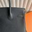 Hermes Birkin 25 Retourne Handmade Bag in Black Madame Calfskin