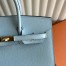 Hermes Birkin 25 Sellier Handmade Bag in Blue Brume Epsom Calfskin
