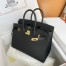 Hermes Birkin 25 Sellier Handmade Bag In Black Epsom Calfskin