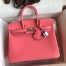 Hermes Birkin 25 Retourne Handmade Bag In Rose Lipstick Swift Calfskin