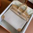 Hermes Birkin 25 Handmade Bag In Toile & Biscuit Swift Leather 