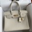 Hermes Birkin 30 Retourne Handmade Bag In Craie Clemence Leather