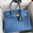 Hermes Birkin 30 Retourne Handmade Bag In Mykonos Ostrich Leather