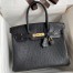 Hermes Birkin 30 Retourne Handmade Bag In Black Ostrich Leather