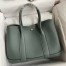 Hermes Garden Party 30 Handmade Bag in Malachite Clemence Leather 